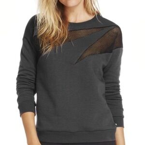 Fabletics Agon Black Mesh Panel Sweatshirt size Med